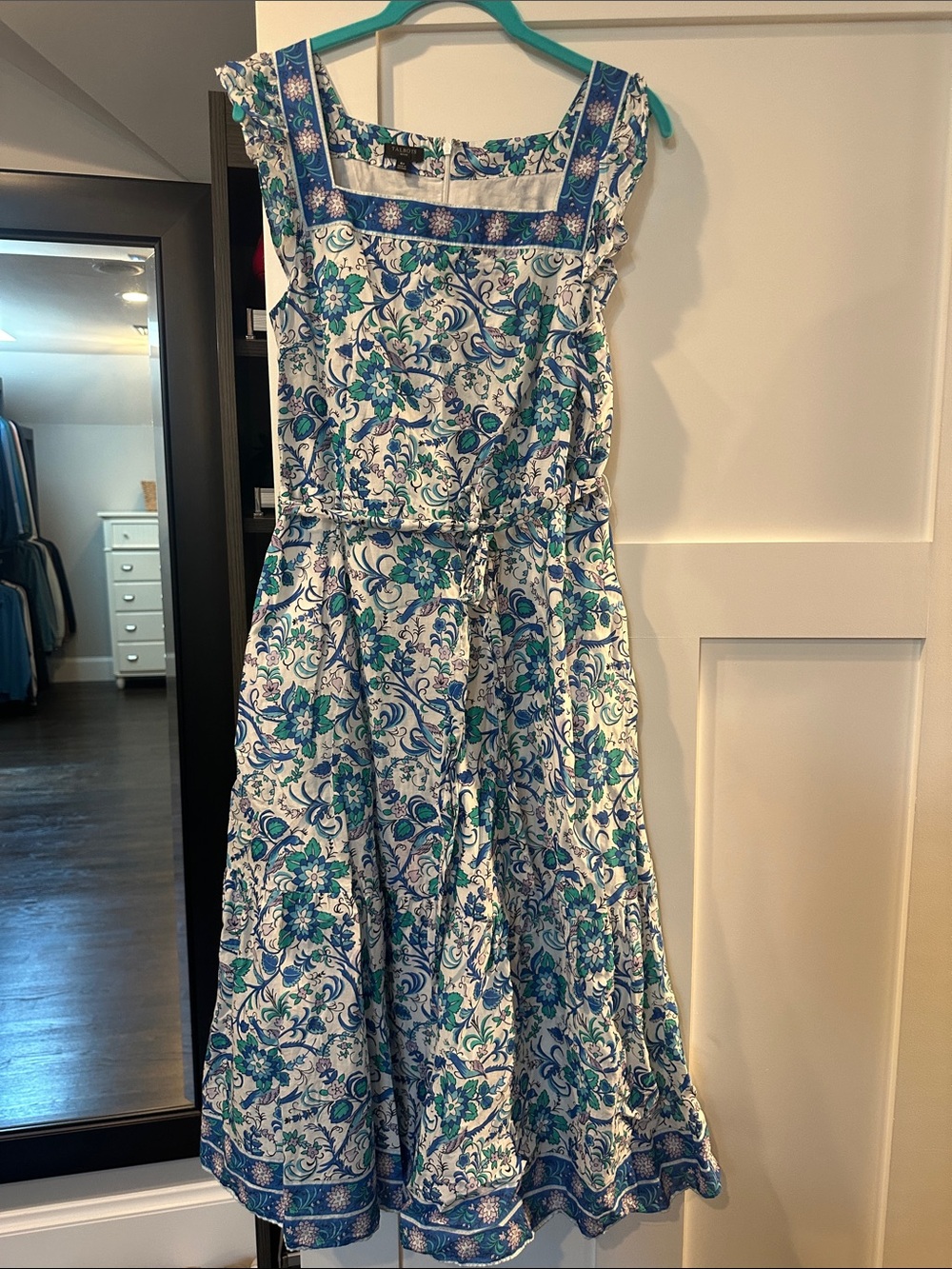 Talbots Blue and White Floral Midi Dress